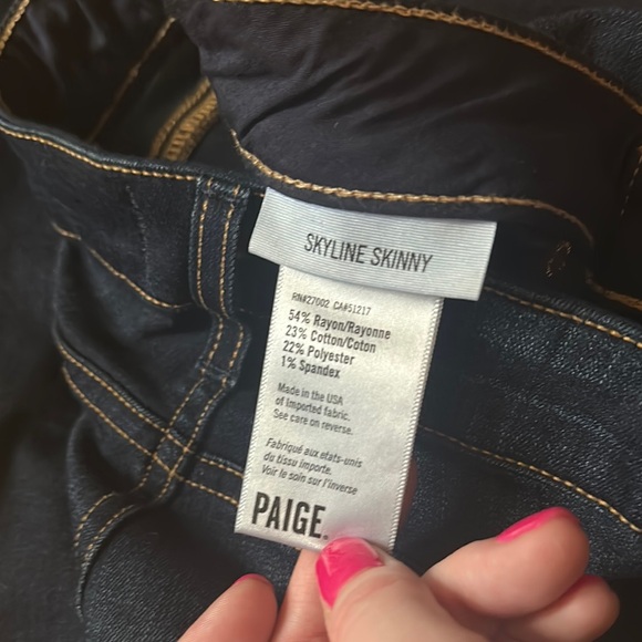 PAIGE Skyline Skinny Dark Wash Jeans | 31‎ - Picture 4 of 4